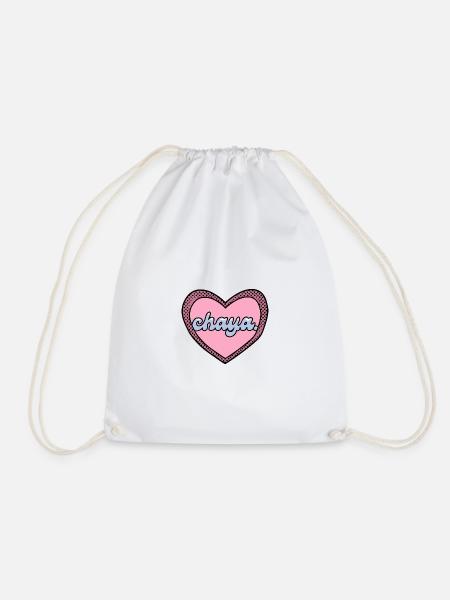 Chaya Herz Pop-Art Pink - Turnbeutel - Weiß