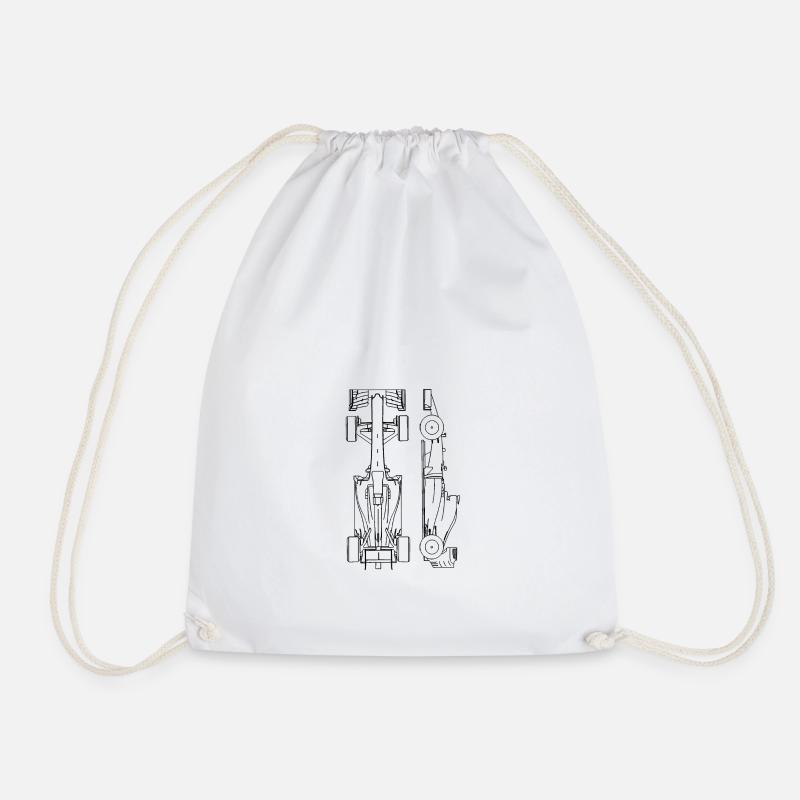 Race car - Drawstring Bag - white