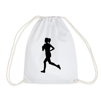 RedSunshineFitness – Running Woman - Drawstring Bag - white - Front
