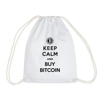 Restez calme et achetez Bitcoin Cryptomonnaie Blockchain - Sac de sport léger - blanc - Devant