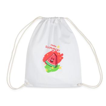 Hello Summer Fruit Melon Holiday Vibes - Drawstring Bag - white - Front