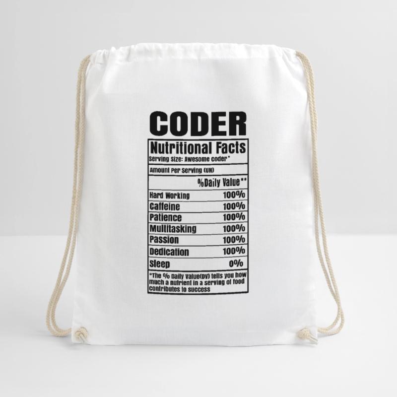 Coder Nutritional Facts Coder Programmer Computer Turnbeutel