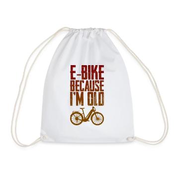 E-bike Because I'm Old 4 - Drawstring Bag - white - Front