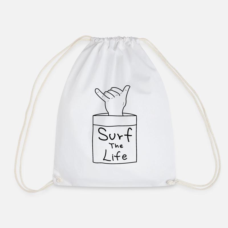 Surf the Life - Turnbeutel - Weiß