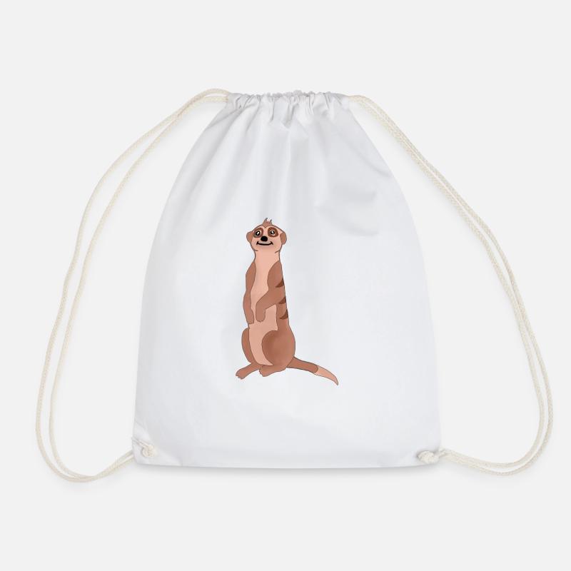Meerkat - Drawstring Bag - white