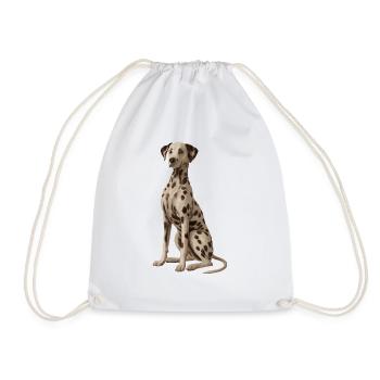 Dalmatian Dalmatian Dog with Spots - Drawstring Bag - white - Front