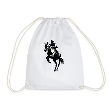 Horse Riding - Equine Desig - Drawstring Bag - white - Front