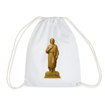Meditative Statue mit inspirierendem Zitat - Turnbeutel - Weiß - Vorne
