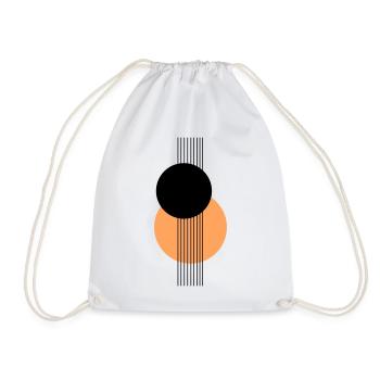 Abstract Geometric Design Orange Black - Drawstring Bag - white - Front