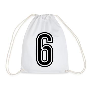 6 Number symbol - Drawstring Bag - white - Front