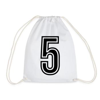 5 Number Symbol - Drawstring Bag - white - Front