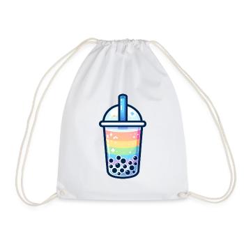 Colorful Boba Tea - Drawstring Bag - white - Front