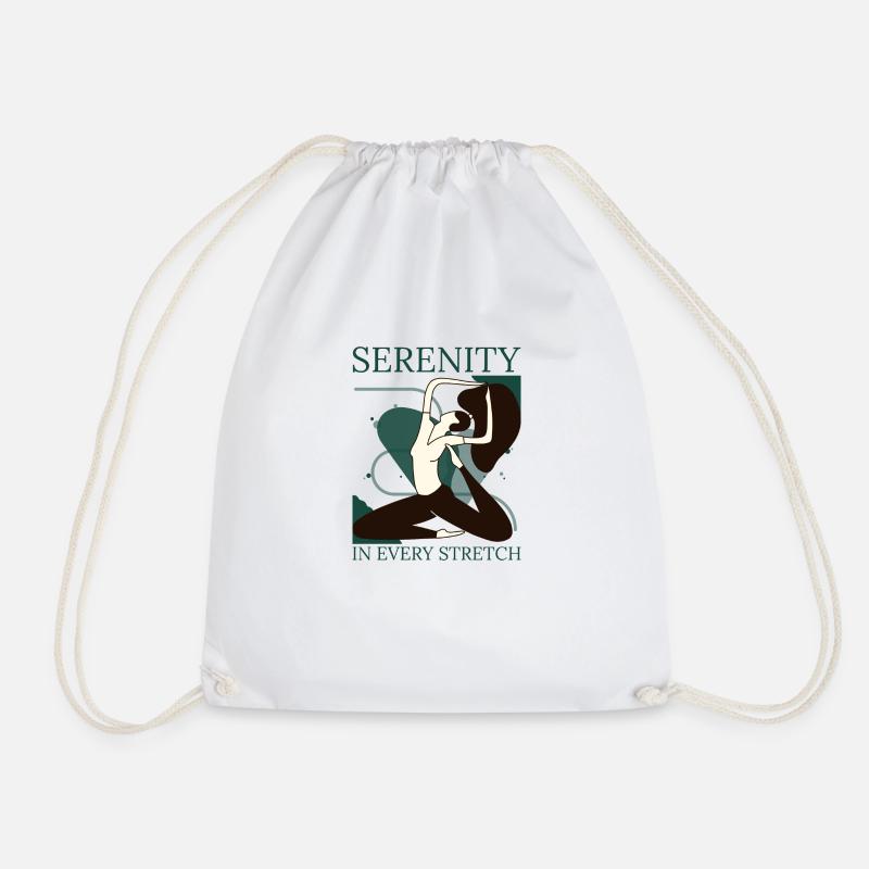 Serenity in every stretch. - Drawstring Bag - white