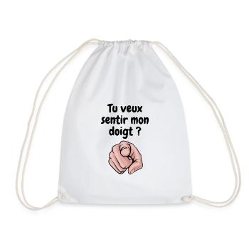 Sentir mon Doigt. Humour Cadeau Anniversaire Fête - Sac de sport léger - blanc - Devant