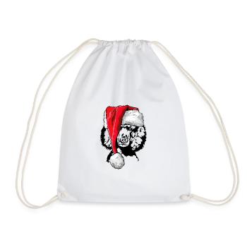 Père Noël caniche Noël Père Noël chiens Wilsigns - Sac de sport léger - blanc - Devant