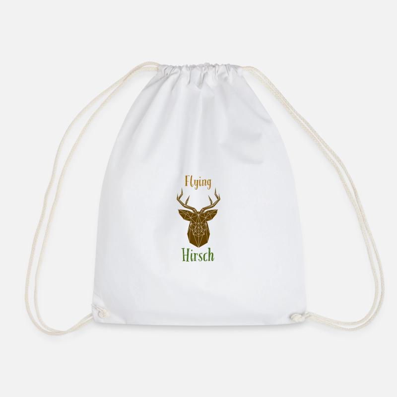 Flying deer - Drawstring Bag - white