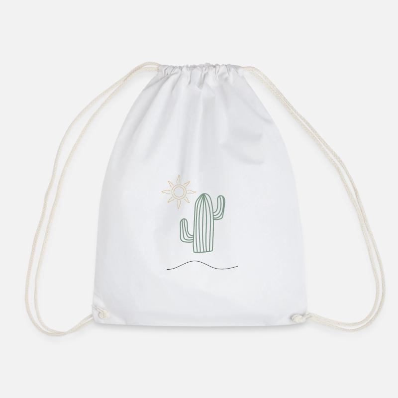 Cactus in sunlight - Drawstring Bag - white