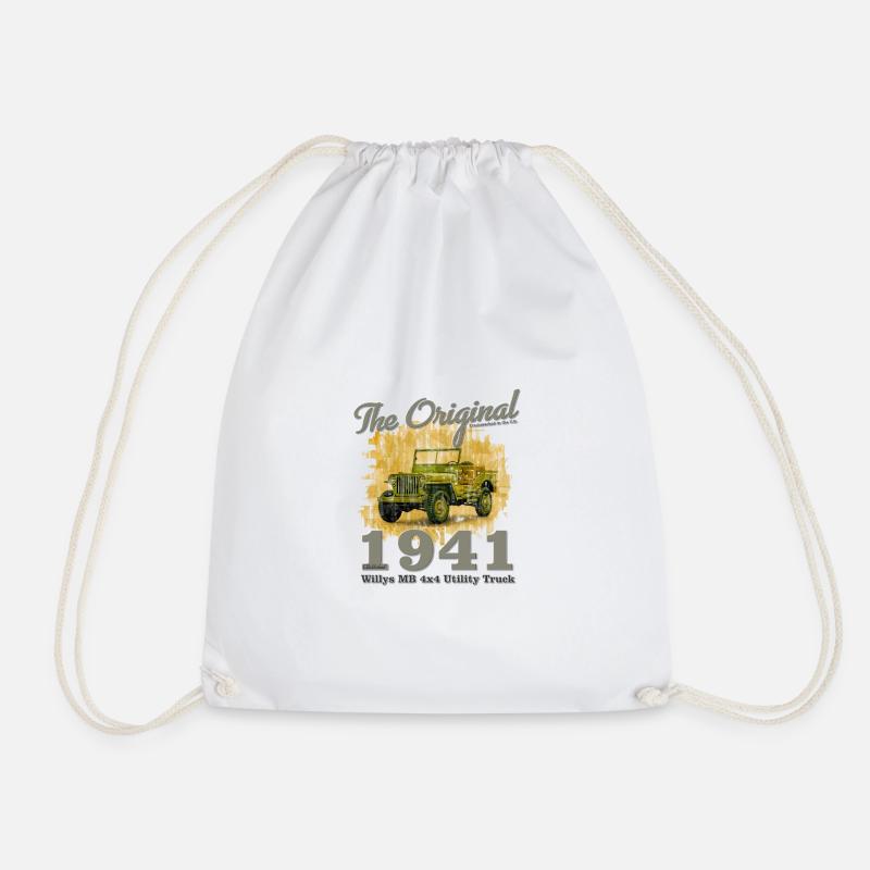 Willys Vintage 1941 - Drawstring Bag - white