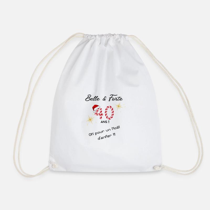Joyeux_noel_40ans - Drawstring Bag - white