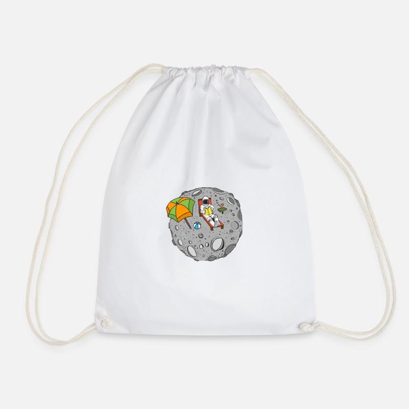 To the Moon - Drawstring Bag - white