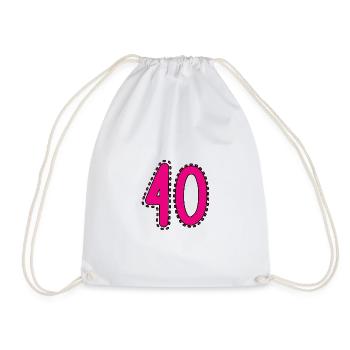 40. 40 YEARS. 40th ANNIVERSARY. 40 YEARS ANNIVERSARY. - Drawstring Bag - white - Front