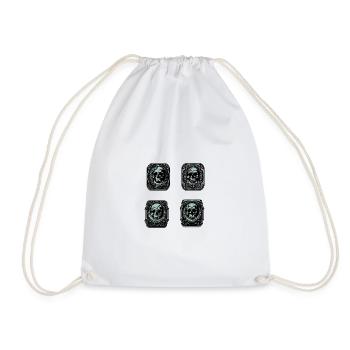 Skulls Sticker - Drawstring Bag - white - Front