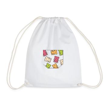 Breast Bag Gummy Bear Gift Idea - Drawstring Bag - white - Front