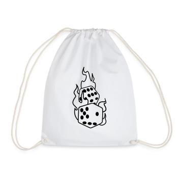 dices in flames - Drawstring Bag - white - Front