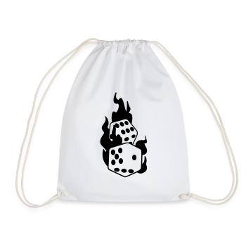dices in flames - Drawstring Bag - white - Front