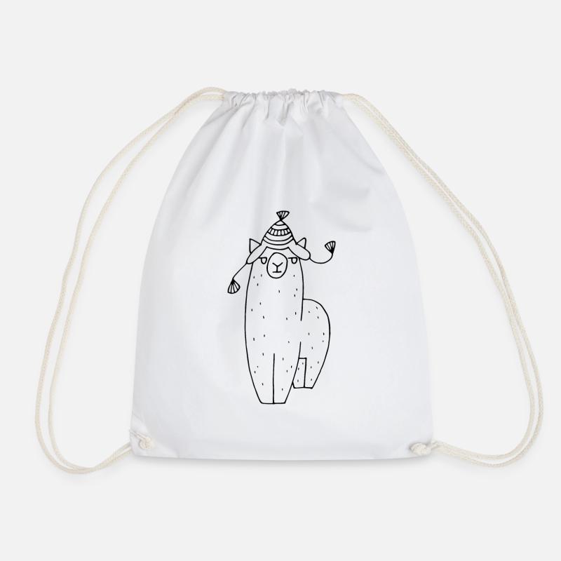 Alpaga avec capuchon - Sac de sport léger - blanc