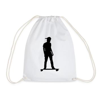 skater - Drawstring Bag - white - Front