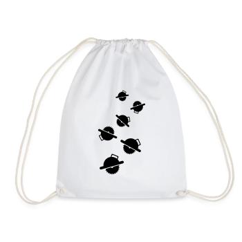 Silhouette du symbole de la scie circulaire à la main - Sac de sport léger - blanc - Devant