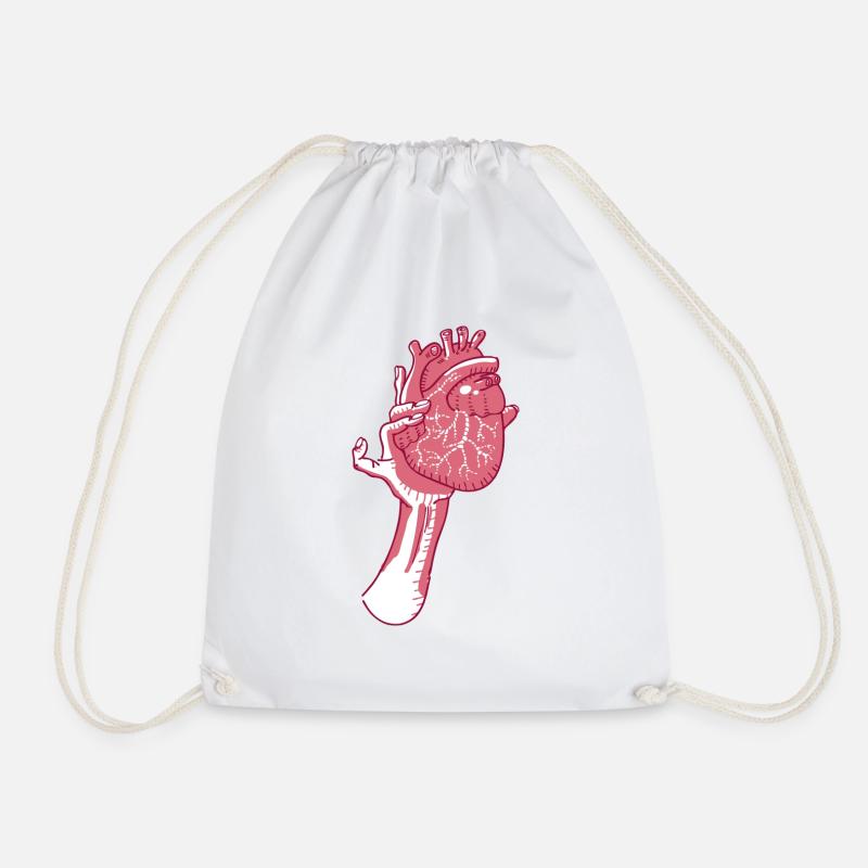 The Heart 2 - Drawstring Bag - white