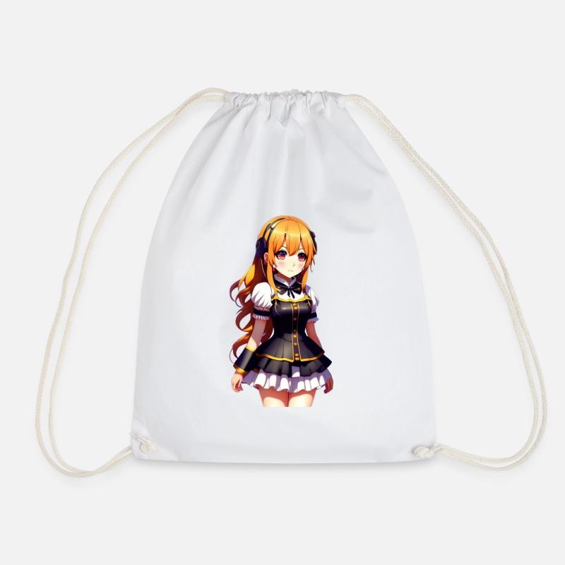 Chibi süßes Mädchen. Chibi Süßes Mädchen Aufkleber - Turnbeutel - Weiß