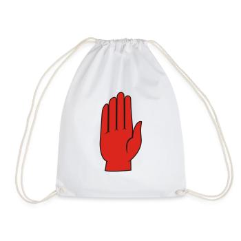 red_hand - Drawstring Bag - white - Front