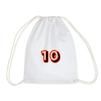 10. 10 YEARS. 10th ANNIVERSARY. 10 YEAR ANNIVERSARY. - Drawstring Bag - white - Front