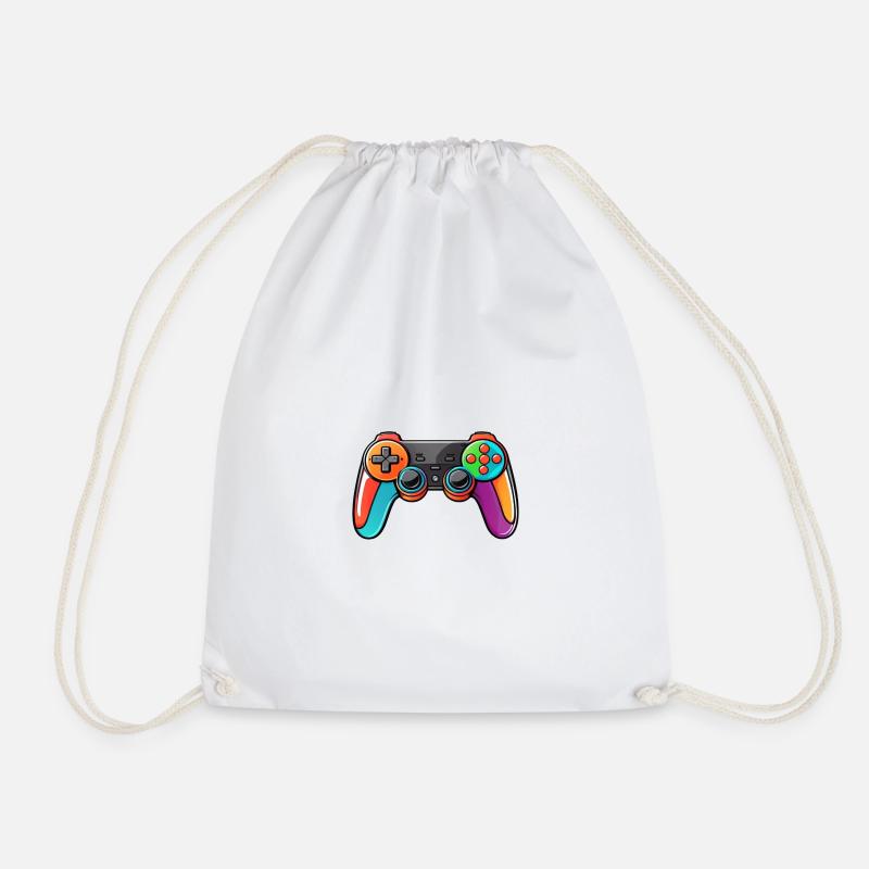 Gamepad Controller Farben Bunt - Turnbeutel - Weiß