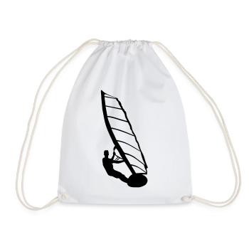 Windsurfer, Surfer, Wassersport,  - Turnbeutel - Weiß - Vorne
