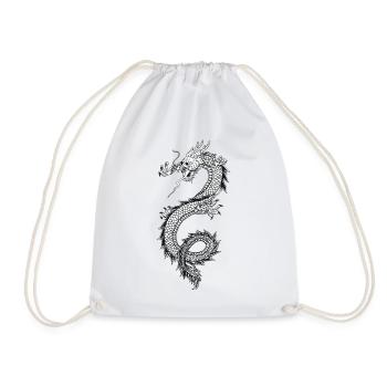 China chinesischer Drache Tattoo - Turnbeutel - Weiß - Vorne