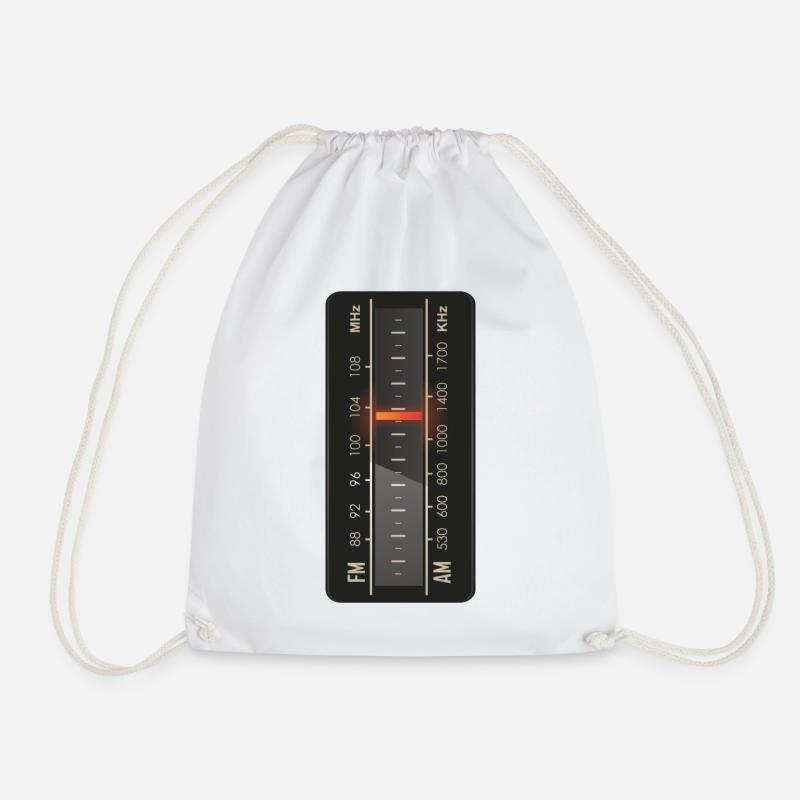 radio - Drawstring Bag - white