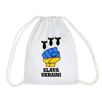 Slava ukraini - Drawstring Bag - white - Front