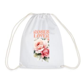 Elegant Rose Floral Design for Apparel - Drawstring Bag - white - Front