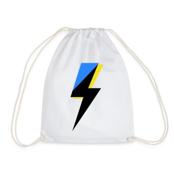 Blue and Yellow Geometry - Drawstring Bag - white - Front