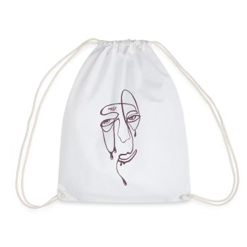 Tear Lines Portrait - Drawstring Bag - white - Front