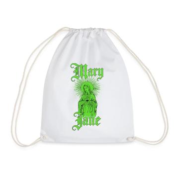 Mary Jane — Old School Weed, Joint & Mother Mary - Turnbeutel - Weiß - Vorne