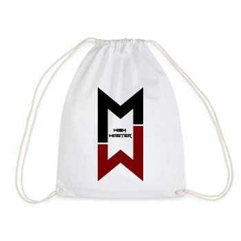"Wish Master" modernes Monogramm-Logo-Design - Turnbeutel - Weiß - Vorne