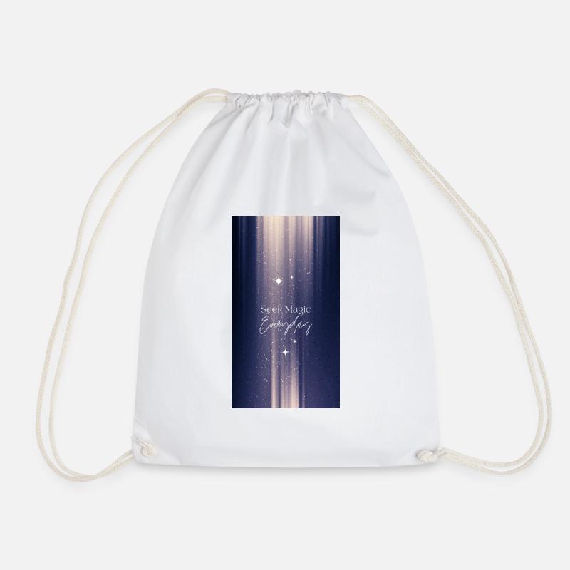 Seek Magic Every Day - Drawstring Bag - white