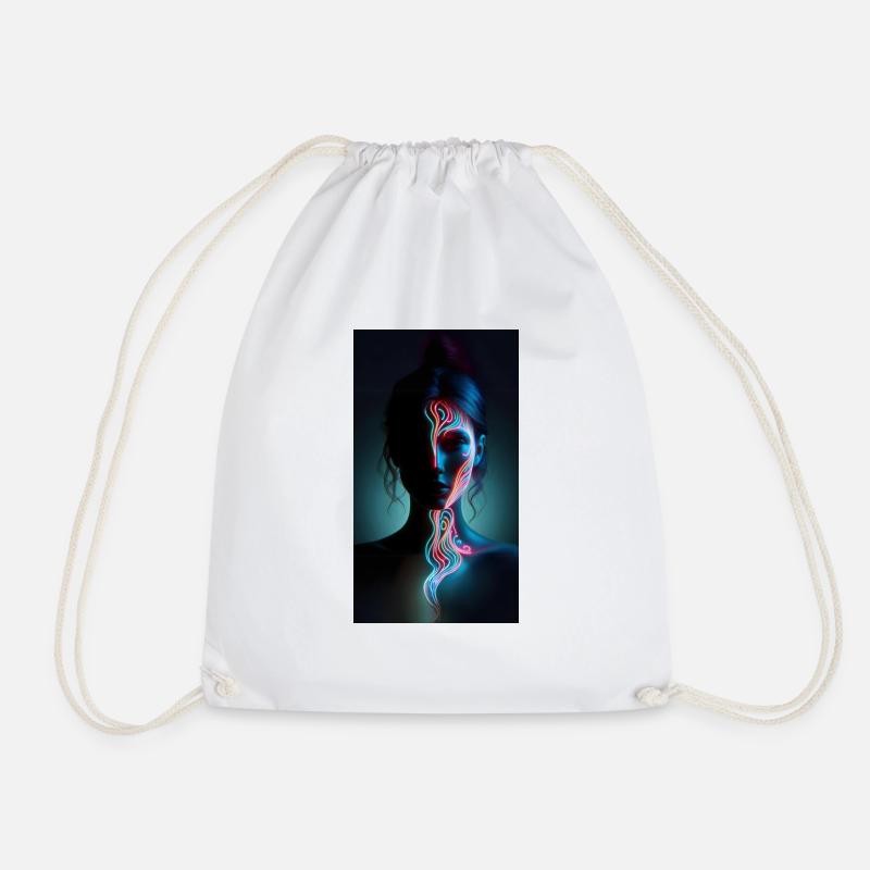 She Knows - Drawstring Bag - white