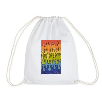 Buntes Regenbogen Schleim Muster - Slime Art - Turnbeutel - Weiß - Vorne