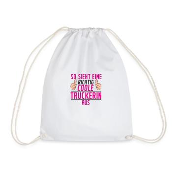Truckerin | LKW Fahrerin | | Humor - Turnbeutel - Weiß - Vorne